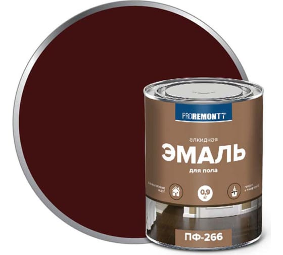 Эмаль ПРОРЕМОНТ ПФ-266 красно-коричневая 0,9кг /14