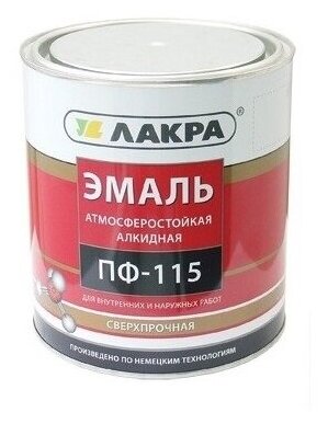 Эмаль ЛАКРА ПФ-115 красная 1кг/10