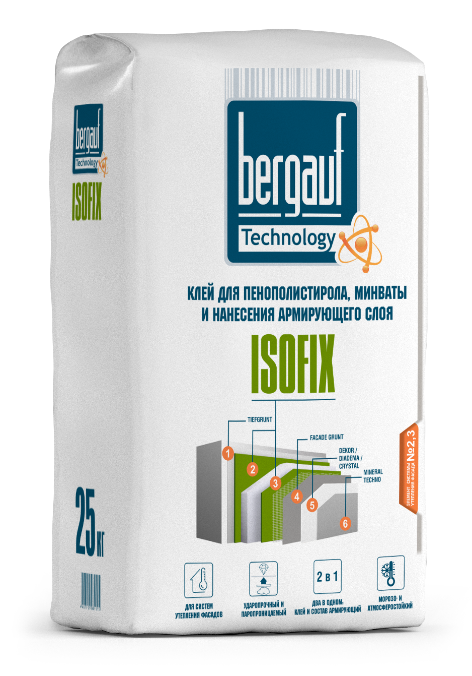 Клей Бергауф Isofix для теплоизоляции 25кг (56)