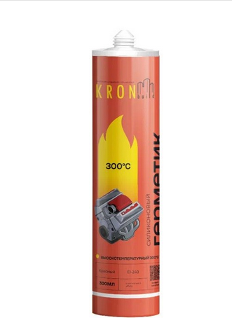 Герметик KRONbuild высокотемпературный 300°C (красный) 300 мл.
