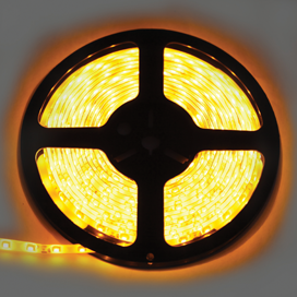 Лента светодиодная  4,8Вт, 60LED/м, 8мм, IP20, 12В, желтая, катушка 5 м. Ecola