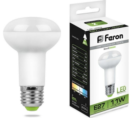 Лампа светодиодная LED R63, 11Вт, 4000K, E27 LB-463 FERON (100)