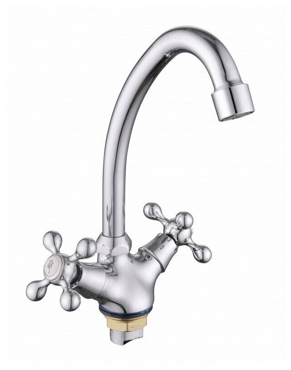 LUCKY TAP Смеситель д/кухни,корп. латунь,крепл.на гайке керам.к/б 20 шл БЕЗ ПОДВОДКИ KDM-2008A-01-58