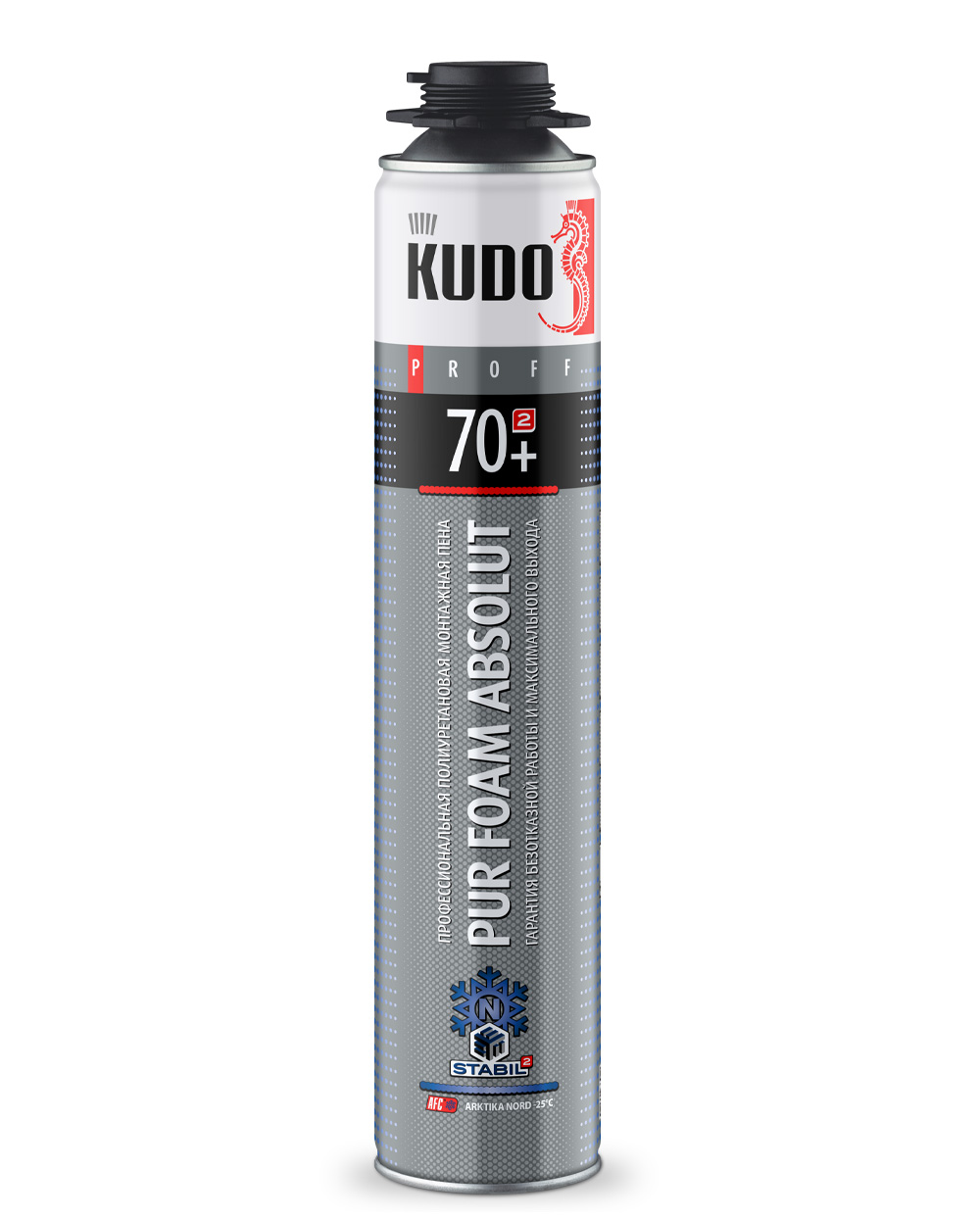 Пена KUDO PROFF 70+ARKTIKA NORD полиуретановая монтажная профессиональная зимняя (-25 + 30С) 1л/12