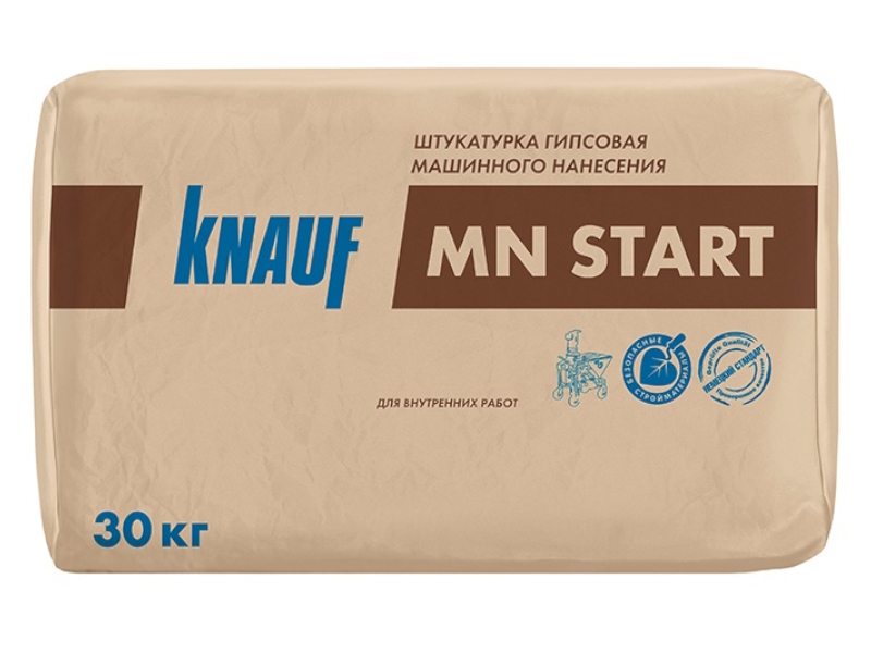 Штукатурка Кнауф МН СТАРТ гипсовая машинного нанесения Новонукутск, 30кг/40 Серая