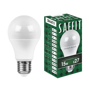 Лампа светодиодная LED A60 15Вт 2700K E27 SBA6015 SAFFIT/10
