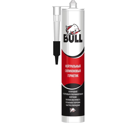 Герметик BULL Нейтральный, силикон, прозрачный 280 мл СГ до 18.04.24