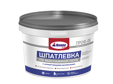 Шпатлевка ДИОЛА безусадочная по монтажной пене ПРОФ-06 1,5кг/Евроведро