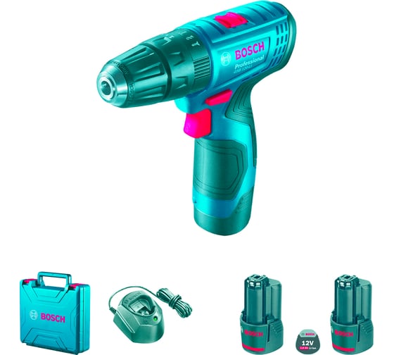 Дрель-шуруповерт аккумуляторная BOSCH (10 В, 2скор, 30Нм 0,9кг, 2акк.2Ач) +кейс
