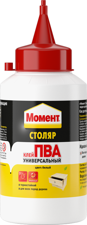 Клей МОМЕНТ Столяр ПВА Универсальный белый 250 г/12