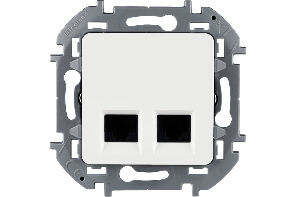 Розетка комп. RJ45 2 выхода белая INSPIRIA