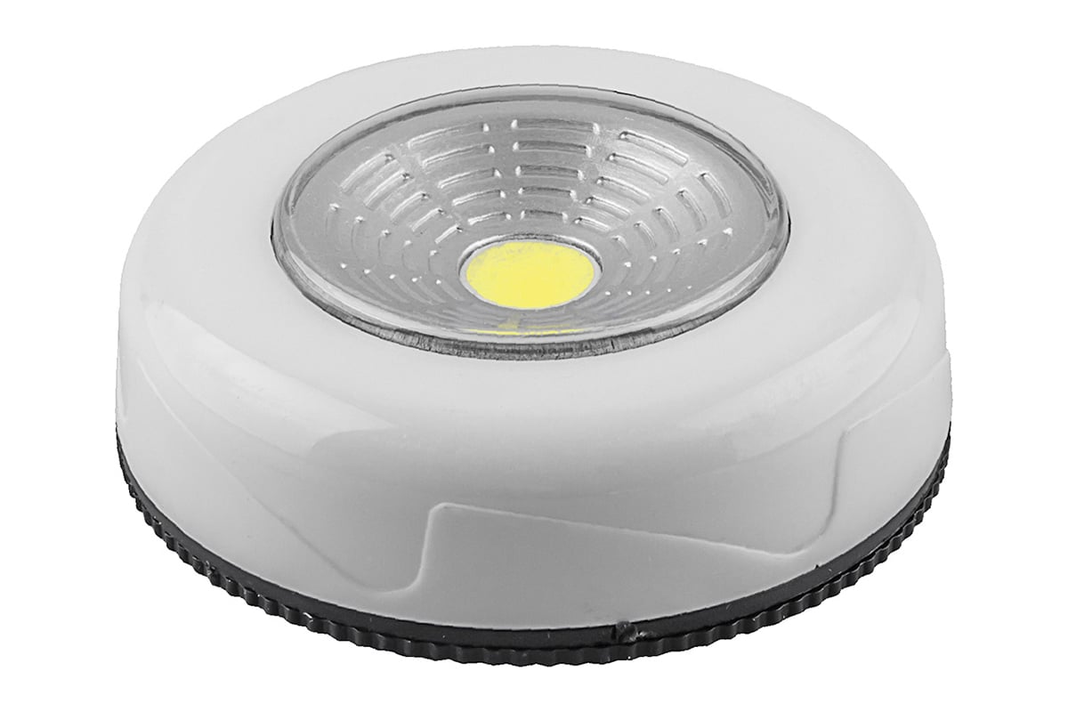 Светильник-кнопка светодиод 1LED 2W (3*ААА в комлпект не входят), 69*25,  белый