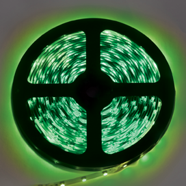 Лента светодиодная  4,8Вт, 60LED/м, 8мм, IP20, 12В, зеленая, катушка 5 м. Ecola